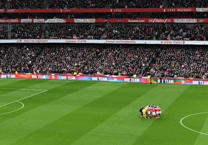 Arsenal FC: United in Pre-Match Huddle vs Brentford, Emirates Stadium, 2023