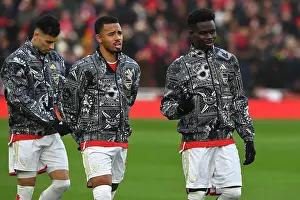 Arsenal FC: Unity and Focus - Gabriel Jesus and Bukayo Saka Before the Battle Against Wolverhampton Wanderers (2023-24)