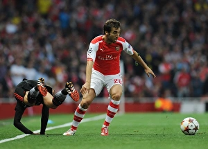 Arsenal FC vs. Besiktas JK: Mathieu Flamini Clashes with Oguzhan Ozyakup in UEFA Champions League Qualifier (2014)