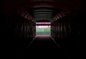 Images Dated 27th August 2014: Arsenal FC vs Besiktas: Players Tunnel, Emirates Stadium - UEFA Champions League Qualifiers (2014)