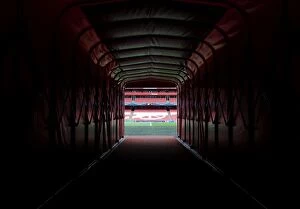 Images Dated 27th August 2014: Arsenal FC vs. Besiktas: Players Tunnel, Emirates Stadium - UEFA Champions League Qualifiers 2014