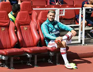 Arsenal FC vs Burnley FC: 2019-20 Premier League - Sead Kolasinac on the Bench at Emirates Stadium