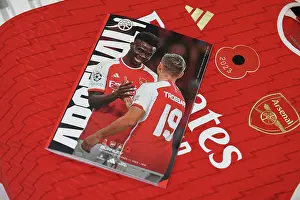 Arsenal FC vs Burnley FC: Matchday Programme in Arsenal Changing Room (2023-24)