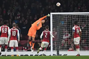 Arsenal V Red Star Belgrade 2017-18 Prints: Arsenal FC vs Crvena Zvezda: Matt Macey in Action at the Emirates Stadium