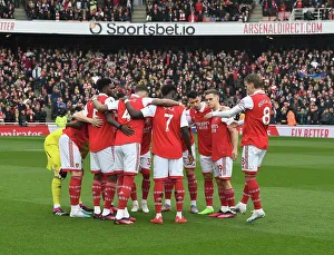 Arsenal FC vs Crystal Palace: Pre-Match Huddle, Premier League 2022-23, Emirates Stadium