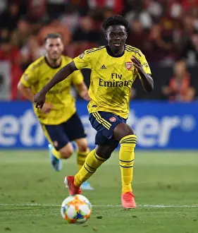 Arsenal FC vs. FC Bayern: Saka's Showdown in the International Champions Cup, Carson, California, 2019