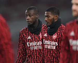 Arsenal V Molde FK 2020-21 Prints: Arsenal FC vs Molde FK: Nicolas Pepe Warming Up Ahead of UEFA Europa League Clash