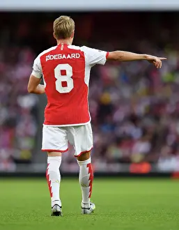 Arsenal FC vs AS Monaco: Martin Odegaard Gives Team Instructions at Emirates Cup, 2023-24