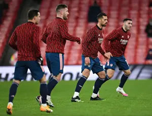 Arsenal FC vs Rapid Wien: Pablo Mari Warms Up at Empty Emirates Stadium - UEFA Europa League, 2020-21