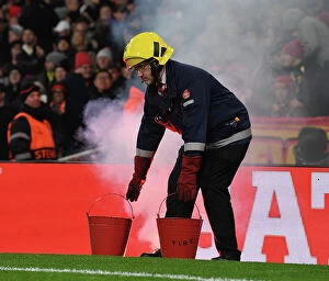 Arsenal v RC Lens 2023-24 Collection: Arsenal FC vs RC Lens: Fire Warden on Duty at Emirates Stadium - UEFA Champions League 2023/24