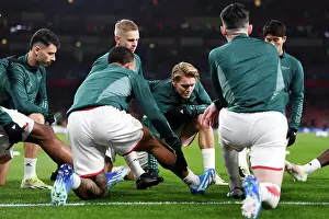 Arsenal V RC Lens 2023-24 Prints: Arsenal FC vs RC Lens: Martin Odegaard Warming Up - UEFA Champions League 2023/24