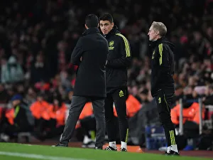Arsenal V Sevilla 2023-24 Prints: Arsenal FC vs Sevilla FC: Mikel Arteta and Carlos Cuesta Lead the Way in UEFA Champions League Group B (2023/24)