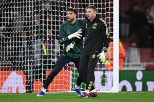 Arsenal FC vs Sevilla FC: Inaki Cana Coaches David Raya - UEFA Champions League 2023/24