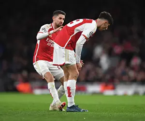 Arsenal FC vs Sevilla FC: Interaction Between Jorginho and Kai Havertz in Group B - UEFA Champions League 2023/24