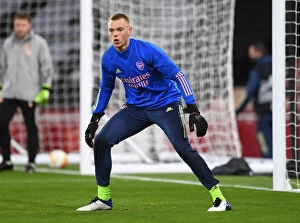 Images Dated 8th April 2021: Arsenal FC vs Slavia Praha: Europa League Quarterfinal - Karl Hein Warms Up at Empty Emirates