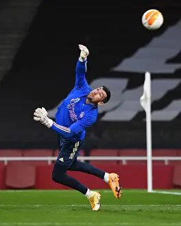 Arsenal V Slavia Prague 2020-21 Prints: Arsenal FC vs Slavia Praha: Mat Ryan Warms Up Ahead of Europa League Quarterfinal at Empty Emirates Stadium