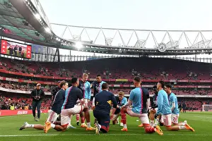 Arsenal V Southampton 2022-23 Prints: Arsenal FC vs Southampton FC: Premier League Showdown - Arsenal Players Warm Up at Emirates Stadium