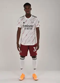 1st Team Photocall 2020-21 Prints: Arsenal First Team 2020-21: Eddie Nketiah at London Colney Photocall