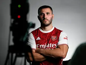 Arsenal First Team 2020-21: Sead Kolasinac at Arsenal Photocall