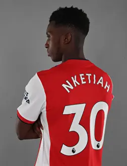 Arsenal Photocall 2021-22 Prints: Arsenal First Team: Eddie Nketiah at 2021-22 Photocall