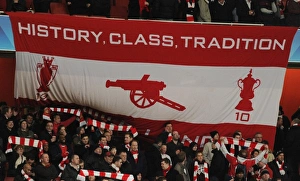 Arsenal V FC Porto 2009-10 Prints: Arsenal flags before the match