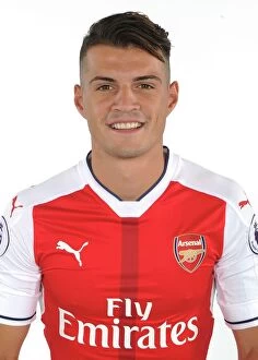 Images Dated 3rd August 2016: Arsenal Football Club 2016-17 First Team: Granit Xhaka at Team Photocall