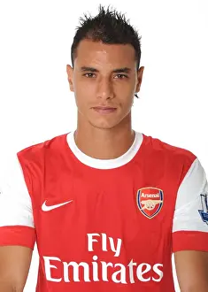 Arsenal Football Club: Marouane Chamakh at 2010-11 First Team Photocall and Membersday, Emirates Stadium