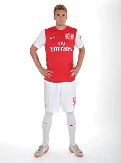 Arsenal Football Club: Nicklas Bendtner at Emirates Stadium Photocall, 2011
