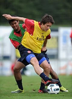Images Dated 26th July 2010: Arsenal Football Club: Rosicky and Vela at Training Camp, Austria, 2010