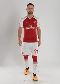 Arsenal Football Club: Shkodran Mustafi at 2017-18 Team Photocall