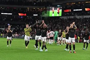 PSV Eindhoven V Arsenal 2022-23 Prints: Arsenal Football Club Unites with Fans in Europa League Victory Celebration vs