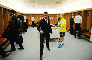 Arsenal V Middlesbrough - FA Cup 2014-15 Prints: Arsenal: Francis Coquelin and Vic Akers in the Home Changing Room before FA Cup Fifth Round Match vs Middlesbrough