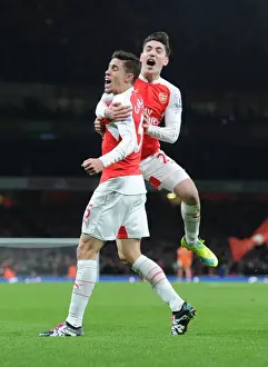 Arsenal V Bournemouth 2015-16 Prints: Arsenal: Gabriel and Bellerin's Goal Celebration vs Bournemouth (2015-16)