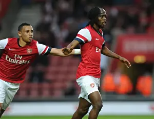 Arsenal: Gervinho and Coquelin Celebrate Pre-Season Goal Against Southampton (2012)