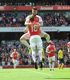 Arsenal: Giroud and Monreal's Unforgettable Goal Celebration vs. Aston Villa (May 2016)