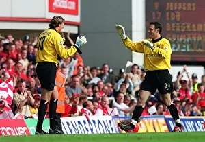 Arsenal goalkeeper Stuart Taylor come on as a substitute for Richard Wright for his 10th league appe
