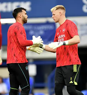 Everton V Arsenal 2023-24 Prints: Arsenal Goalkeepers David Raya and Aaron Ramsdale Before Everton FC Match
