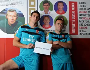Arsenal Goalkeepers: Emi Martinez and David Ospina at 2015-16 First Team Photocall, Emirates Stadium