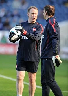 WBA v Arsenal 2010-11 Collection: Arsenal goalkeeping coach Gerry Payton with Jens Lehmann. West Bromwich Albion 2