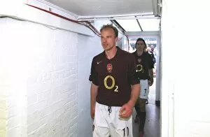 Bergkamp Dennis Collection: Arsenal goalscorer Dennis Bergkamp after the match