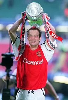 Arsenal v Chelsea FA Cup Final Collection: Arsenal goalscorer Fredrik Ljungberg with the FA Cup after the match