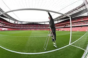 Arsenal V Watford 2017-18 Prints: Arsenal Groundsman: Meticulously Preparing Emirates Stadium for Matchday