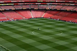 Arsenal V Valencia 2018-19 Prints: Arsenal: Groundsmen Ready the Pitch for Europa League Semi-Final Clash against Valencia