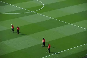 Arsenal V West Bromwich Albion 2015-16 Prints: Arsenal Groundstaff Preparing Emirates Stadium Pitch for Arsenal vs West Bromwich Albion (2015-16)