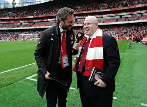 Arsenal V Brighton And Hove Albion 2017-18 Prints: Arsenal Half Time: Fan Matt Lucas Interviewed by Nigel Mitchell