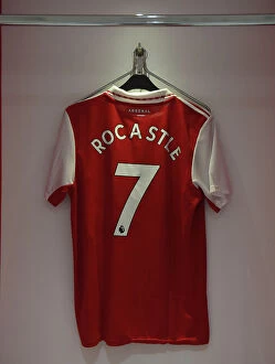 Images Dated 1st April 2023: Arsenal Honors Tribute: David Rocastle's Shirts Before Arsenal vs Leeds United, 2022-23