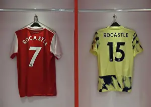Arsenal V Leeds United 2022-23 Prints: Arsenal Honors Tribute: Displaying David Rocastle's Shirts Before Arsenal vs Leeds United (2022-23)