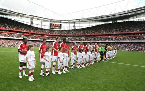 Images Dated 2nd August 2008: Arsenal and Juventus line up before the match