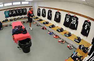 Norwich City V Arsenal 2015-16 Prints: Arsenal Kit Man Prepares in Norwich Away Dressing Room - Premier League 2015-16