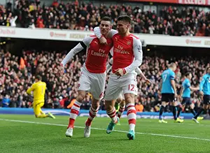 Arsenal V Stoke City 2014-15 Prints: Arsenal: Koscielny and Giroud's Goal Celebration vs Stoke City (2014-15)